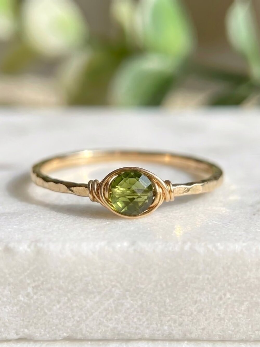 Gold Filled Dainty Tourmaline Ring - Tons of Colors! - Picture 2 of 5